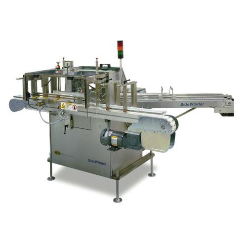 Machine d'étiquetage automatique - SideWinder™ - MGS Machine Corporation - pour bouteilles / pour applications sur le côté / pour l'industrie pharmaceutique