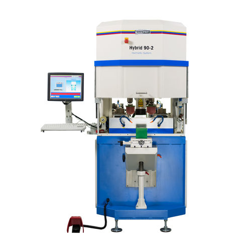 Machine de tampographie à encrier hermétique - HYBRID 90-2 series - TAMPOPRINT GmbH - couleur / électropneumatique / flexible