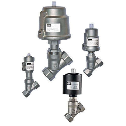 Vanne à siège incliné - Parker Fluid Control Division - Europe - à piston / à commande pneumatique / d'arrêt