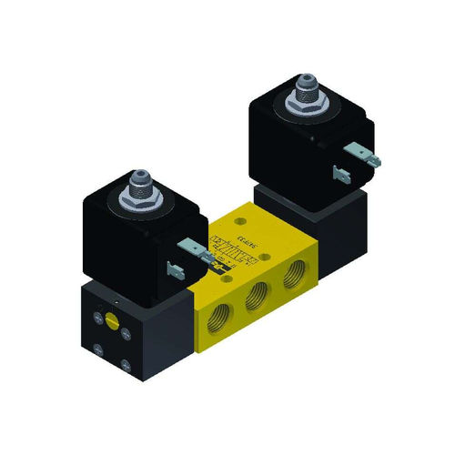 Distributeur pneumatique à tiroir - Parker Fluid Control Division - Europe - actionné par solénoïde / à commande assistée / 5/2 voies