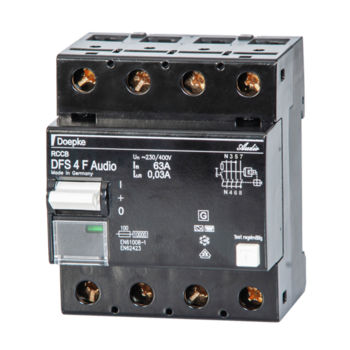 Dispositif différentiel à courant résiduel à courant résiduel - DFS 4 063-4/0,03-F Audio - Doepke Schaltgeräte GmbH - 4 pôles / monophasé / triphasé