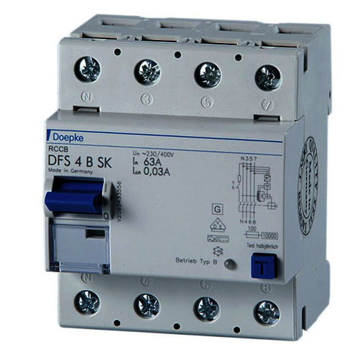 Disjoncteur différentiel - DFS 4 125-4/0,03-B SK - Doepke Schaltgeräte GmbH - AC / 4 pôles / automatique