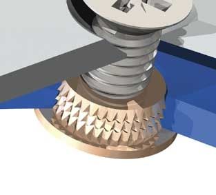 Insert fileté - Microbarb® - TAPPEX - en laiton / plat / pour le plastique