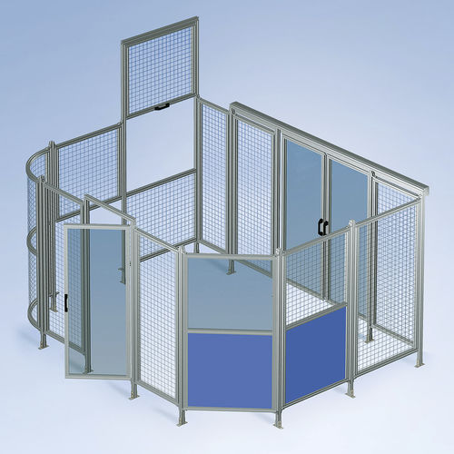 Cloison de protection de machine - Maschinenbau Kitz GmbH - grillagée / souple / en aluminium