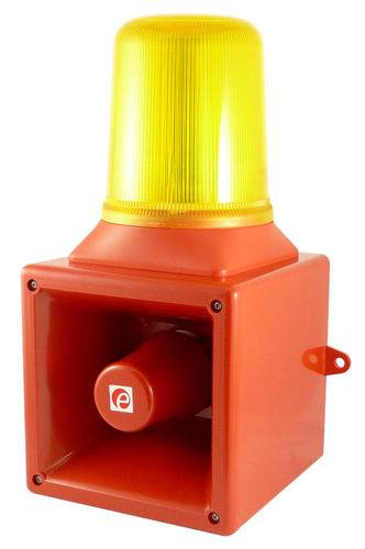 Diffuseur d'alarme sonore avec feu à LED - AB105 / AB112N / AB121 - E2S Warning Signals - avec feu de signalisation / IP65