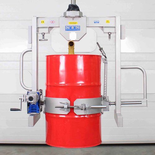 Lève-fût manuel - DRU02-WLC-SS-FB-Ex - STS - Bespoke Handling Equipment - à fourche / ATEX / en acier inoxydable