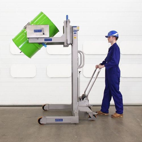 Lève-fût manuel - STM01-DRU01-SS - STS - Bespoke Handling Equipment - à manivelle / à manivelle / tournant
