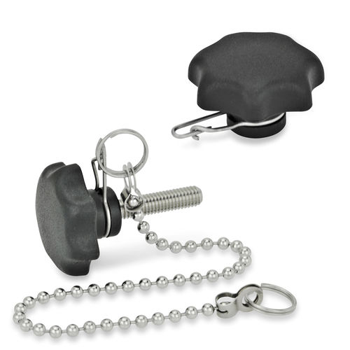 Bouton fileté - GN 6336.13 - Otto Ganter GmbH & Co. KG - croisillon / en polyamide / avec goujon