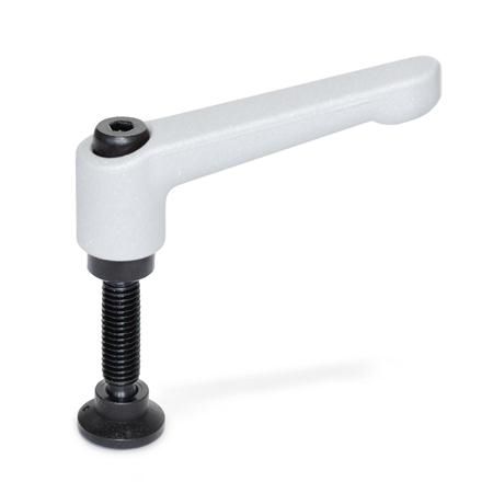 Manette indexable en matière plastique - GN 306 - Otto Ganter GmbH & Co. KG - réglable / avec insert fileté