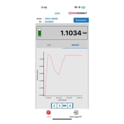 Application mobile de calibration - CrystalConect  - Ametek Calibration - appareil d'inspection de mesure / temps réel / Androïd