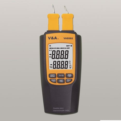 Thermomètre à thermocouple - VA8060 - Shanghai Yi Hua V&A Instrument Co., Ltd. - à double affichage / portable / compact