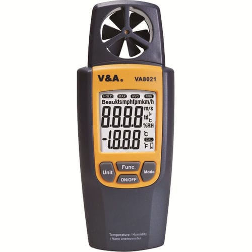 Thermo-anémomètre à hélice - VA8021 - Shanghai Yi Hua V&A Instrument Co., Ltd. - portable / numérique / hygromètre