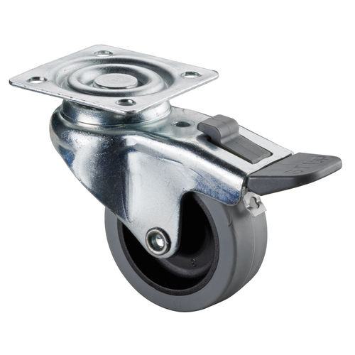 Roulette pivotante - A220.A80 series - BS Rollen GmbH - à platine / avec frein / pour meuble