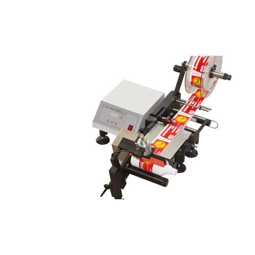 Applicateur d'étiquettes manuel - MARTE - E-Packaging Srl - semi-automatique / pour bouteilles / pour applications sur le dessus