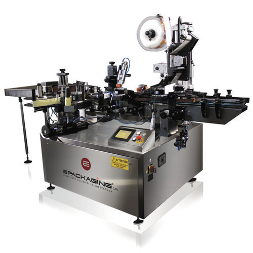Étiqueteuse automatique - SATURNO 2T  - E-Packaging Srl - pour bouteilles / de canettes / de pot