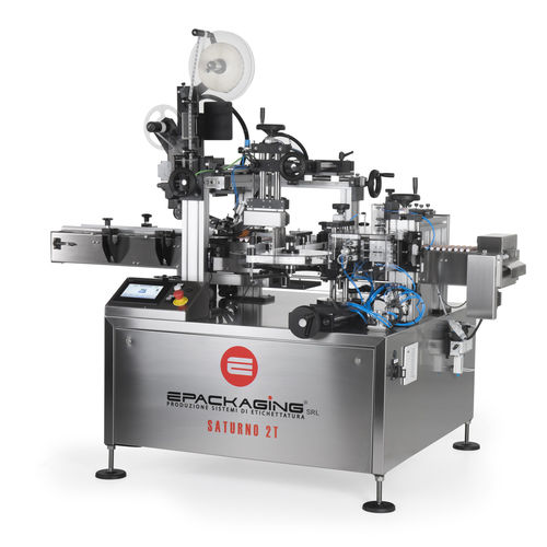 Machine d'étiquetage contrôlée par PLC - SATURNO MAKEUP - E-Packaging Srl - pour applications sur le côté / pour application sur le dessous / pour applications cosmétiques