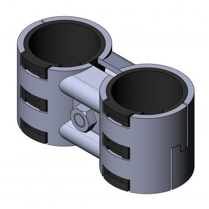 Connecteur de tube rond - 5019 S 001 SW 01 - TecEnMa GmbH - en plastique / en acier / collier double