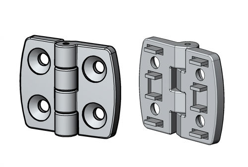Charnière plate - 2010 A series - TecEnMa GmbH - en aluminium / à visser / 180°