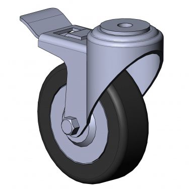 Roulette pivotante - 1320 K series - TecEnMa GmbH - à tige / avec frein / à trou central