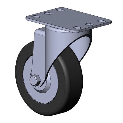 Roulette pivotante - 1330 K series - TecEnMa GmbH - à platine / en acier zingué / en caoutchouc