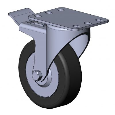 Roulette pivotante - 1330 K series - TecEnMa GmbH - à platine / avec frein / en acier zingué