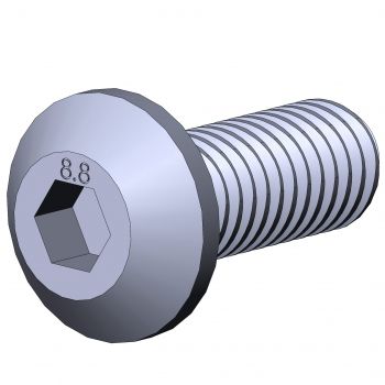 Vis à tête bombée - 3512 S 0820 VZ 01 - TecEnMa GmbH - à six pans creux / en acier galvanisé / autotaraudeuse