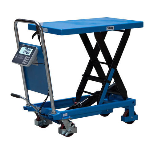 Table élévatrice à ciseaux - HTW series - Bosche GmbH & Co. KG - manuelle / mobile / avec balance intégrée