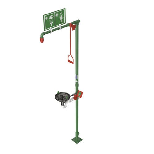 Douche de sécurité sur pied - EXP-18G/85G - Hughes Safety Showers - non chauffée / avec douche oculaire/faciale / pour environnement dangereux