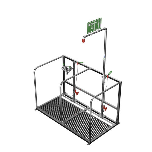 Douche de sécurité sur pied - EXP-SD-65G - Hughes Safety Showers - montée sur plateforme / avec douche oculaire/faciale / non chauffée