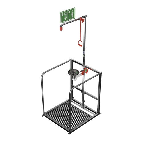 Douche de sécurité sur pied - EXP-63G - Hughes Safety Showers - avec douche oculaire/faciale / d'intérieur
