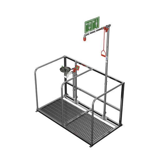 Douche de sécurité sur pied - EXP-65G - Hughes Safety Showers - avec douche oculaire/faciale / d'intérieur