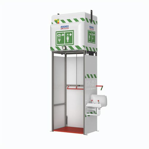 Douche de sécurité sur pied - EXP-MH-14KS/350 - Hughes Safety Showers - avec douche oculaire/faciale / avec réservoir / pour environnement dangereux