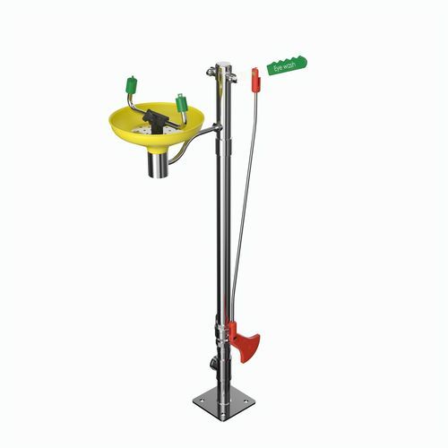Douche oculaire/faciale sur pied - EXP-SD-75GS/P - Hughes Safety Showers - en plastique / d'extérieur / pour ambiance agressive