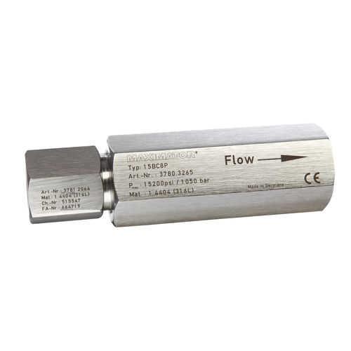 Clapet anti-retour à bille - Maximator GmbH - pour gaz corrosif / fileté / en acier inoxydable