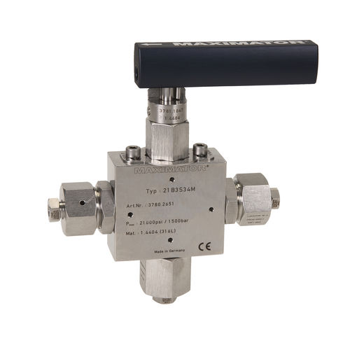 Vanne à boisseau sphérique - 15B series  - Maximator GmbH - manuelle / pour gaz / en acier inoxydable