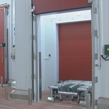 Porte coulissante verticale - VM4P - Tane Hermetic - en acier inoxydable / PVC / industrielle