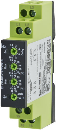 Relais de surveillance de tension - E1YM480Y/277VS10 - TELE Haase Steuergeraete GmbH - d'ordre de phases / de déséquilibre de phases / de séquence de phase