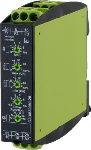 Relais de surveillance de tension - G2UM300VL20 - TELE Haase Steuergeraete GmbH - 2NO/NF / AC/DC / monophasé
