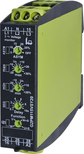 Relais de surveillance de tension - G2PMxxxSY20 series - TELE Haase Steuergeraete GmbH - d'ordre de phases / d'absence de phases / de déséquilibre de phases