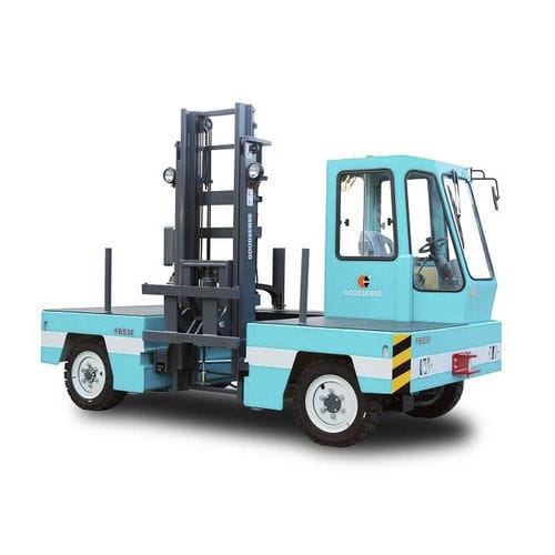 Chariot élévateur latéral électrique - Zhejiang Goodsense Forklift Co., Ltd. - à conducteur porté assis / à 4 roues / compact