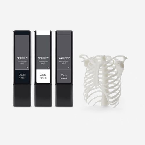 Résine d'impression 3D blanche - Formlabs - grise / noire / bleue