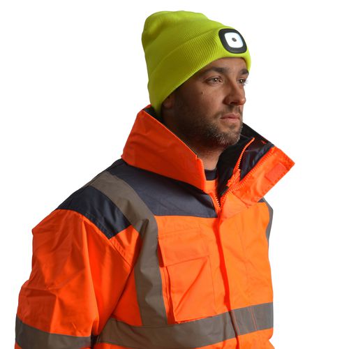 Casquette antiheurt réglable - BONC05L07 - Surflex - avec lampe frontale LED / noire / orange