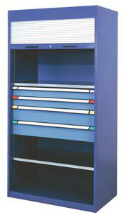Armoire de stockage - THURMETALL - sur pieds / à rideaux / en acier