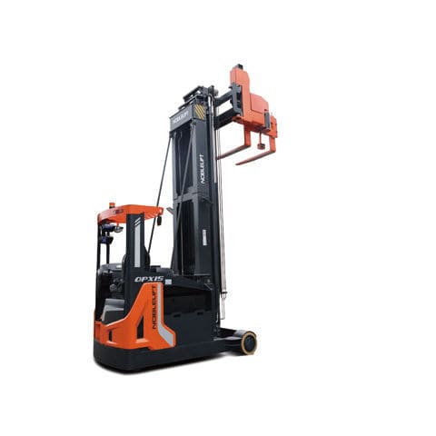 Chariot élévateur à mât rétractable électrique - OPX15 - Noblelift Intelligent Equipment Co., Ltd. - à conducteur porté assis / AGV / pour allée étroite