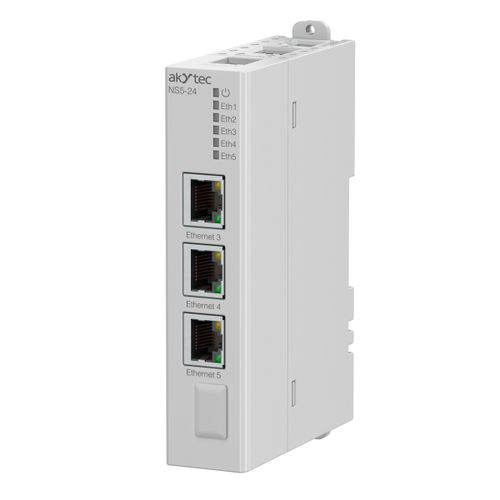 Module commutateur Ethernet non administrable - NS5-24 - akYtec GmbH - 5 ports / à montage sur rail DIN / compact