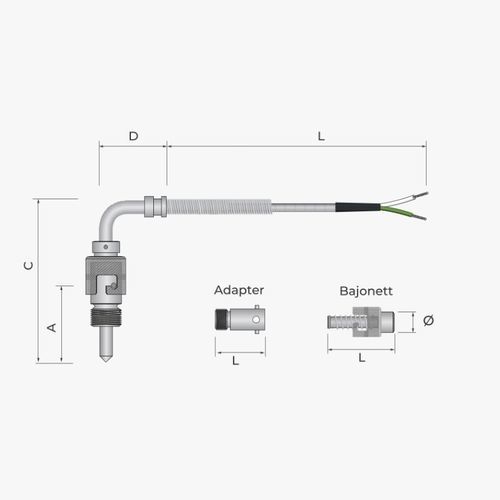 Sonde de température Pt100 - 212 - MESEL S.L - Pt1000 / thermocouple type J / thermocouple type K