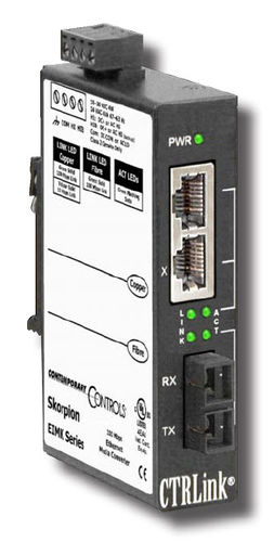 Convertisseur de fibre optique - 4 port, 100 Mbps | EIMK series - Contemporary Control Systems - Ethernet