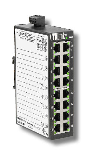 Commutateur Ethernet non administrable - EISK16-100T - Contemporary Control Systems - 16 ports / gigabit / compact