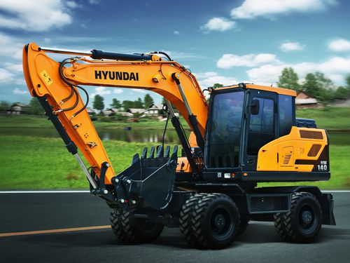 Pelleteuse intermédiaire - HW140  - HYUNDAI HEAYY INDUSTRIES - sur pneus / Tier 4 final / pour chantier de construction