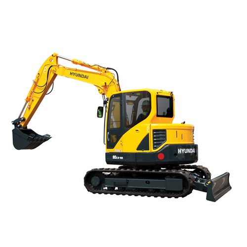 Pelleteuse midi - R80CR-9A - HYUNDAI HEAYY INDUSTRIES - sur chenilles / Tier 3 / pour chantier de construction